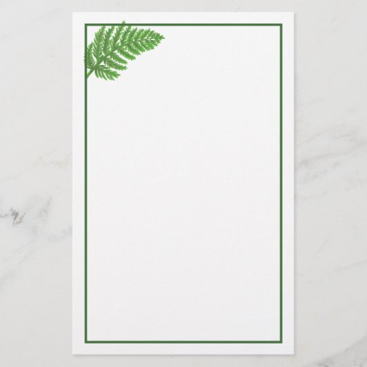 Elegante groene waterverf varens bos bladeren briefpapier (Voorkant)