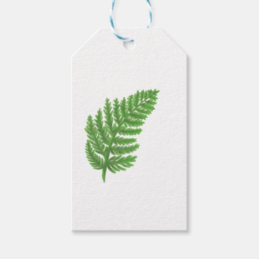 Elegante groene waterverf varens bos bladeren cadeaulabel (Voorkant)