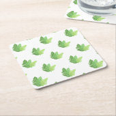 Elegante groene waterverf varens bos bladeren kartonnen onderzetters (Schuin)