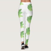 Elegante groene waterverf varens bos bladeren leggings (Achterkant)
