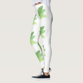 Elegante groene waterverf varens bos bladeren leggings (Links)