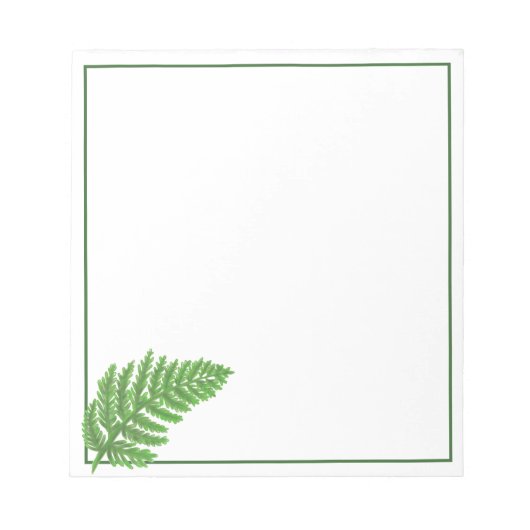 Elegante groene waterverf varens bos bladeren notitieblok (Voorkant)