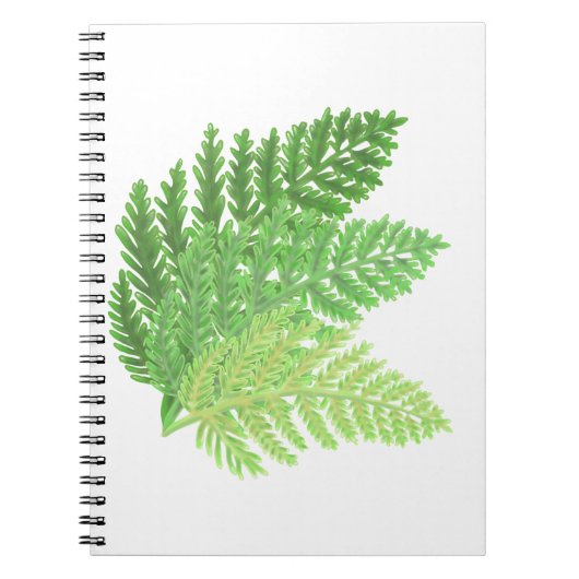 Elegante groene waterverf varens bos bladeren notitieboek (Voorkant)