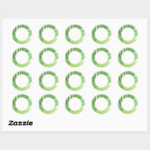 Elegante groene waterverf varens bos bladeren ronde sticker (Vel)