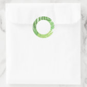 Elegante groene waterverf varens bos bladeren ronde sticker (Tas)