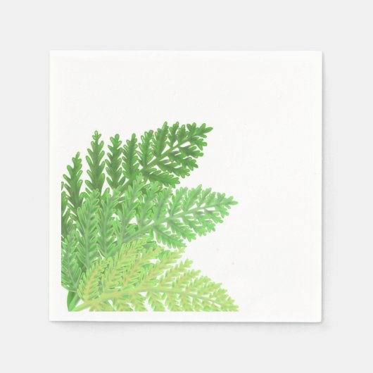 Elegante groene waterverf varens bos bladeren servet (Voorkant)