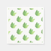 Elegante groene waterverf varens bos bladeren servetten (Voorkant)
