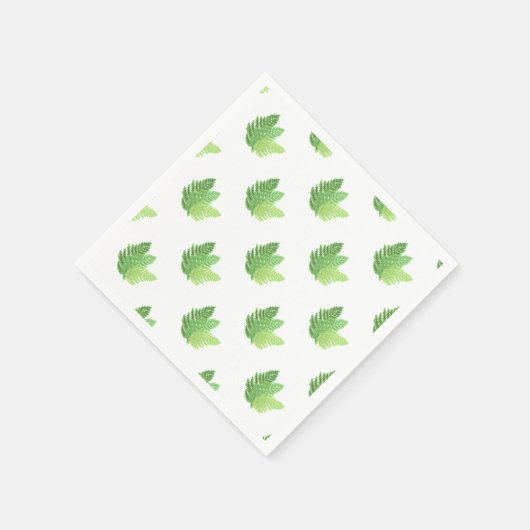 Elegante groene waterverf varens bos bladeren servetten (Hoek)