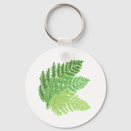 Elegante groene waterverf varens bos bladeren sleutelhanger (Voorkant)