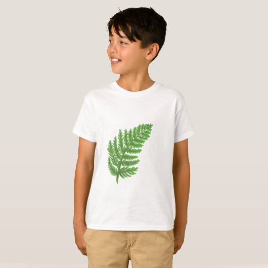 Elegante groene waterverf varens bos bladeren t-shirt (Voorkant volledig)