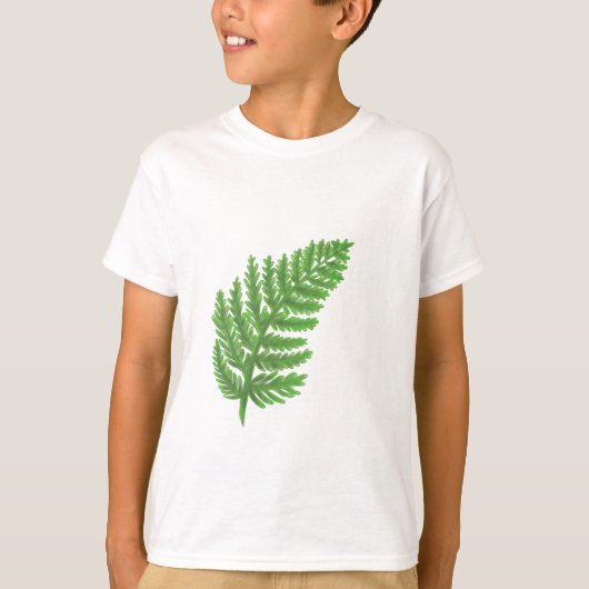 Elegante groene waterverf varens bos bladeren t-shirt (Voorkant)