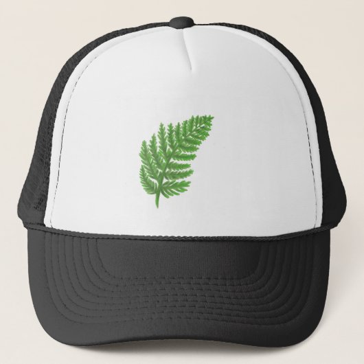 Elegante groene waterverf varens bos bladeren trucker pet (Voorkant)