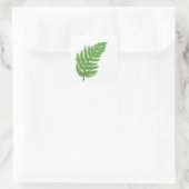 Elegante groene waterverf varens bos bladeren vierkante sticker (Tas)