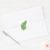 Elegante groene waterverf varens bos bladeren vierkante sticker (Envelop)