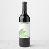 Elegante groene waterverf varens bos bladeren wijn etiket (Voorkant)