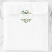 Elegante groene Waterverf verlaat bruiloft Bedankt Ronde Sticker (Tas)