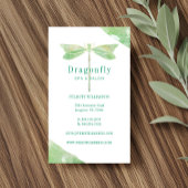 Elegante groene Waterverf Wash Dragonfly Logo Magnetisch Visitekaartje