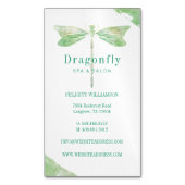 Elegante groene Waterverf Wash Dragonfly Logo Magnetisch Visitekaartje (Voorkant Verticaal)