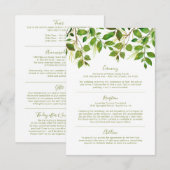 Elegante groene weide-huwelijksinformatie informatiekaartje (Voorkant / Achterkant)