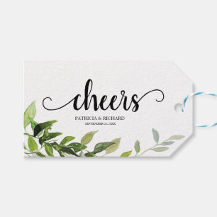 Elegante groene wijnfleslabels cadeaulabel