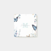elegante groene wilde bloem Boho monogram in bloei Post-it® Notes (Voorkant)