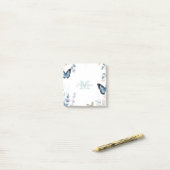 elegante groene wilde bloem Boho monogram in bloei Post-it® Notes (Op bureau)