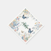 elegante groene wilde bloem Boho monogram in bloei Servet (Hoek)
