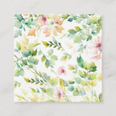 Elegante groene wilde bloem RSVP QR-code Informatiekaartje (Achterkant)
