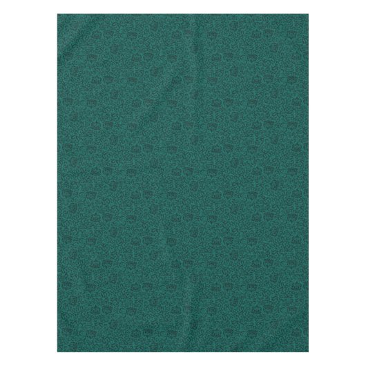 Elegante groene William Morris Style Floral Damask Tafelkleed (Voorkant)