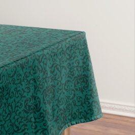 Elegante groene William Morris Style Floral Damask Tafelkleed