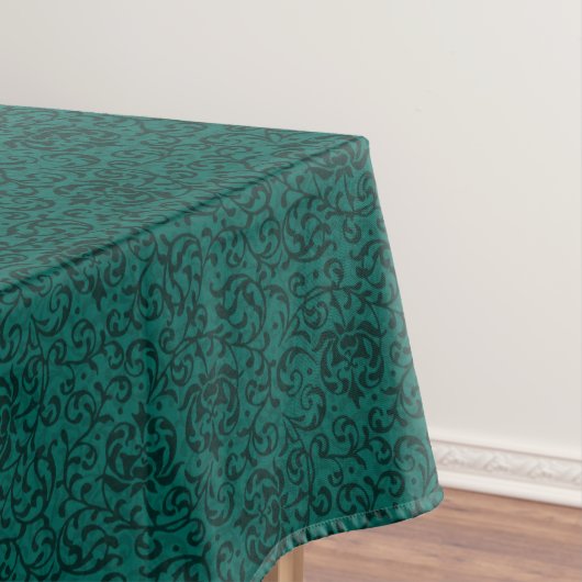 Elegante groene William Morris Style Floral Damask Tafelkleed (Voorbeeld)