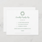 Elegante groene winter botanische krans bruiloft RSVP kaartje (Voorkant / Achterkant)