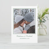 Elegante groene winter botanische krans bruiloft save the date (Staand voorkant)