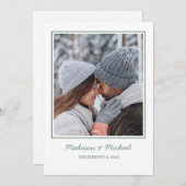 Elegante groene winter botanische krans bruiloft save the date (Voorkant / Achterkant)