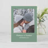 Elegante groene winter botanische krans bruiloft save the date (Staand voorkant)