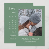 Elegante groene winter botanische krans bruiloft save the date (Voorkant / Achterkant)