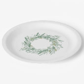 Elegante groene winter botanische krans papier Bor Papieren Bordje (Gekanteld)