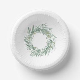 Elegante groene winter botanische krans papier Bor Papieren Kommen