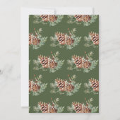 Elegante groene winter bruiloft kaart (Achterkant)