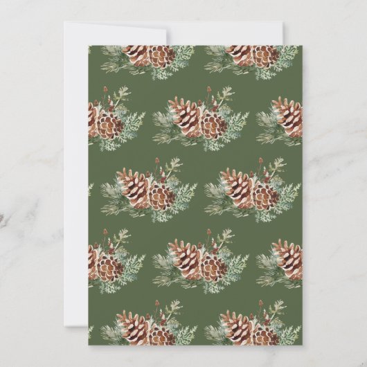 Elegante groene winter bruiloft kaart (Achterkant)