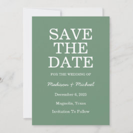 Elegante groene winter bruiloft save the date