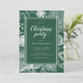 Elegante Groene Winter Kerstfeest Kaart (Staand voorkant)