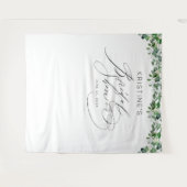 Elegante groene witte bloem bruidsdouche wandkleed (Voorkant (horizontaal))