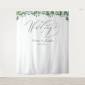 Elegante groene witte bloemen bruiloft tapestry wandkleed (Voorkant)