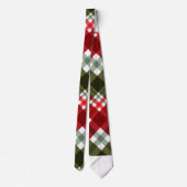 Elegante groene & witte rode ruit rustige Kerstmis Stropdas (Achterkant)