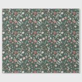 Elegante groene Zachte Waterverf Bloemen Kerst Cadeaupapier (Vlak)