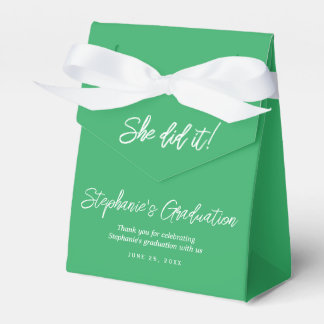 Elegante Groene Ze Heeft Het Gedaan Afstudeerfeest Bedankdoosjes