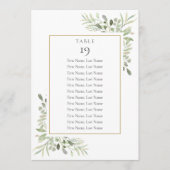 Elegante groene zitplaatskaart tafelnummer (Voorkant)