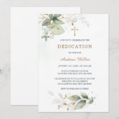 Elegante groenvoorziening inwijding voor baby jong kaart (Voorkant / Achterkant)