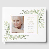 Elegante groenvoorziening ter liefdevolle herinner gastenboek (Voorkant)